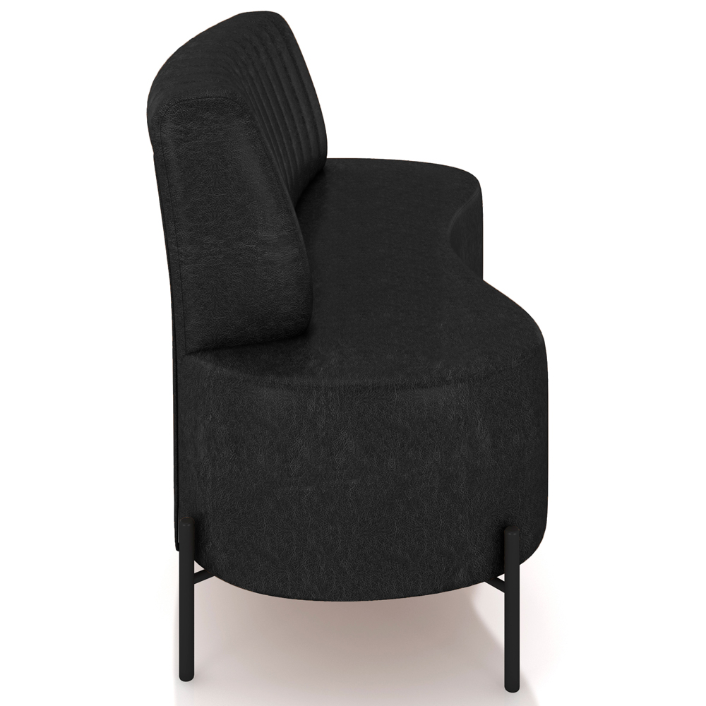 Sofá Chaise 2 Lugares Sala Living 135cm Pés Industrial Cayman K01 Couríssimo Preto - Lyam Decor