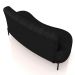 Sofá Chaise 2 Lugares Sala Living 135cm Pés Industrial Cayman K01 Couríssimo Preto - Lyam Decor