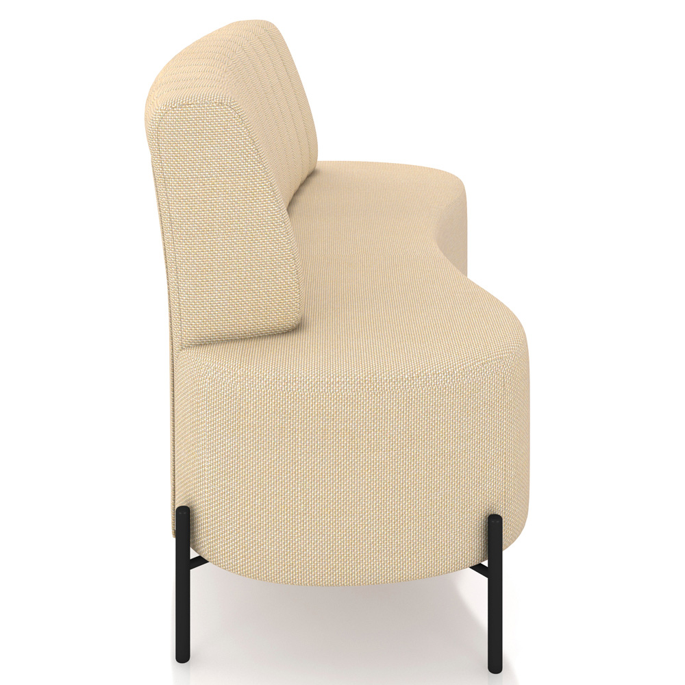 Sofá Chaise 2 Lugares Sala Living 135cm Pés Industrial Cayman K01 Linho Bege - Lyam Decor