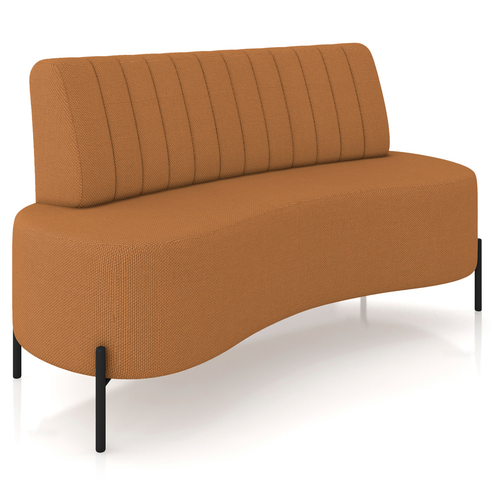 Sofá Chaise 2 Lugares Sala Living 135cm Pés Industrial Cayman K01 Linho Terracota - Lyam Decor