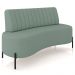 Sofá Chaise 2 Lugares Sala Living 135cm Pés Industrial Cayman K01 Linho Verde - Lyam Decor