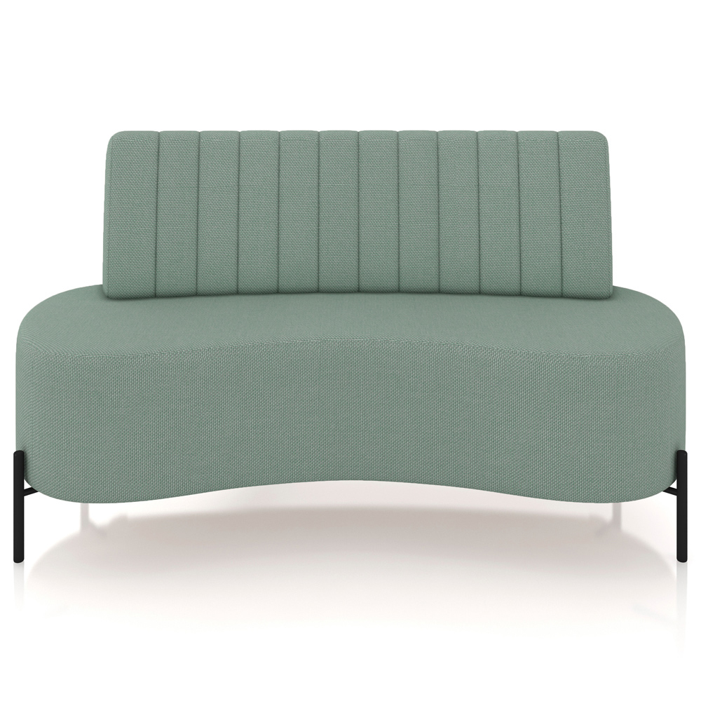 Sofá Chaise 2 Lugares Sala Living 135cm Pés Industrial Cayman K01 Linho Verde - Lyam Decor