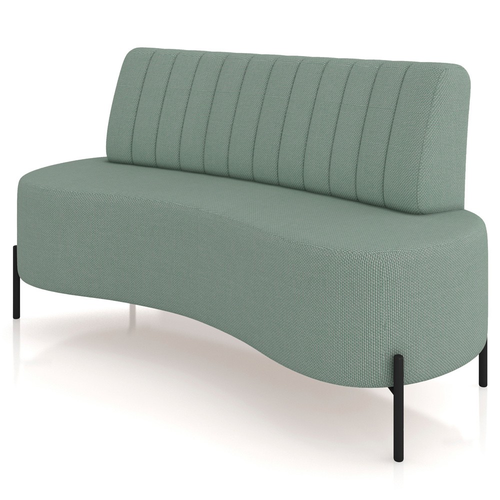 Sofá Chaise 2 Lugares Sala Living 135cm Pés Industrial Cayman K01 Linho Verde - Lyam Decor