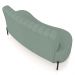 Sofá Chaise 2 Lugares Sala Living 135cm Pés Industrial Cayman K01 Linho Verde - Lyam Decor