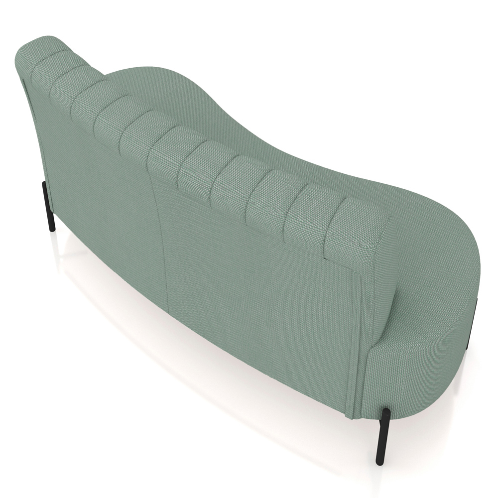 Sofá Chaise 2 Lugares Sala Living 135cm Pés Industrial Cayman K01 Linho Verde - Lyam Decor