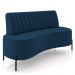 Sofá Chaise 2 Lugares Sala Living 135cm Pés Industrial Cayman K01 Veludo Azul Marinho - Lyam Decor
