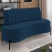 Sofá Chaise 2 Lugares Sala Living 135cm Pés Industrial Cayman K01 Veludo Azul Marinho - Lyam Decor