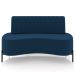 Sofá Chaise 2 Lugares Sala Living 135cm Pés Industrial Cayman K01 Veludo Azul Marinho - Lyam Decor
