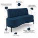 Sofá Chaise 2 Lugares Sala Living 135cm Pés Industrial Cayman K01 Veludo Azul Marinho - Lyam Decor