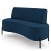Sofá Chaise 2 Lugares Sala Living 135cm Pés Industrial Cayman K01 Veludo Azul Marinho - Lyam Decor