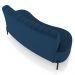 Sofá Chaise 2 Lugares Sala Living 135cm Pés Industrial Cayman K01 Veludo Azul Marinho - Lyam Decor