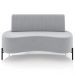 Sofá Chaise 2 Lugares Sala Living 135cm Pés Industrial Cayman K01 Veludo Cinza - Lyam Decor