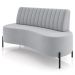 Sofá Chaise 2 Lugares Sala Living 135cm Pés Industrial Cayman K01 Veludo Cinza - Lyam Decor