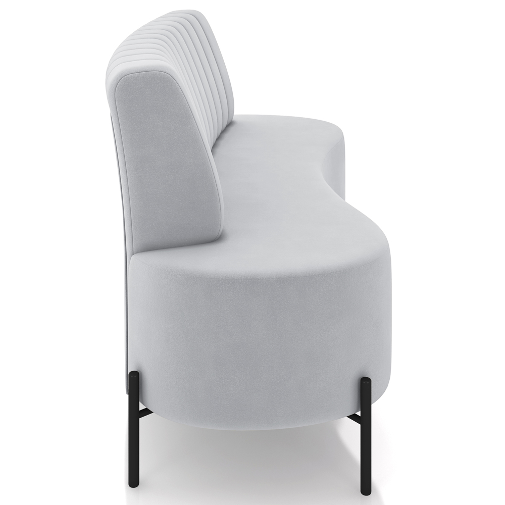 Sofá Chaise 2 Lugares Sala Living 135cm Pés Industrial Cayman K01 Veludo Cinza - Lyam Decor