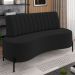 Sofá Chaise 2 Lugares Sala Living 135cm Pés Industrial Cayman K01 Veludo Preto - Lyam Decor
