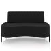 Sofá Chaise 2 Lugares Sala Living 135cm Pés Industrial Cayman K01 Veludo Preto - Lyam Decor