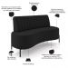 Sofá Chaise 2 Lugares Sala Living 135cm Pés Industrial Cayman K01 Veludo Preto - Lyam Decor