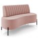 Sofá Chaise 2 Lugares Sala Living 135cm Pés Industrial Cayman K01 Veludo Rosê - Lyam Decor