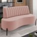 Sofá Chaise 2 Lugares Sala Living 135cm Pés Industrial Cayman K01 Veludo Rosê - Lyam Decor