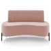 Sofá Chaise 2 Lugares Sala Living 135cm Pés Industrial Cayman K01 Veludo Rosê - Lyam Decor