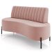 Sofá Chaise 2 Lugares Sala Living 135cm Pés Industrial Cayman K01 Veludo Rosê - Lyam Decor