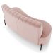Sofá Chaise 2 Lugares Sala Living 135cm Pés Industrial Cayman K01 Veludo Rosê - Lyam Decor