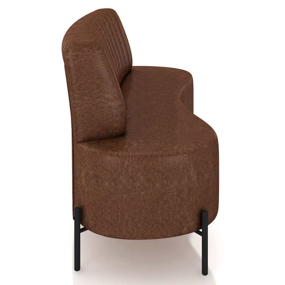 Sofá Chaise 2 Lugares Sala Living 160cm Pés Industrial Cayman K01 Couríssimo Marrom - Lyam Decor