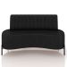 Sofá Chaise 2 Lugares Sala Living 160cm Pés Industrial Cayman K01 Couríssimo Preto - Lyam Decor