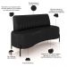 Sofá Chaise 2 Lugares Sala Living 160cm Pés Industrial Cayman K01 Couríssimo Preto - Lyam Decor