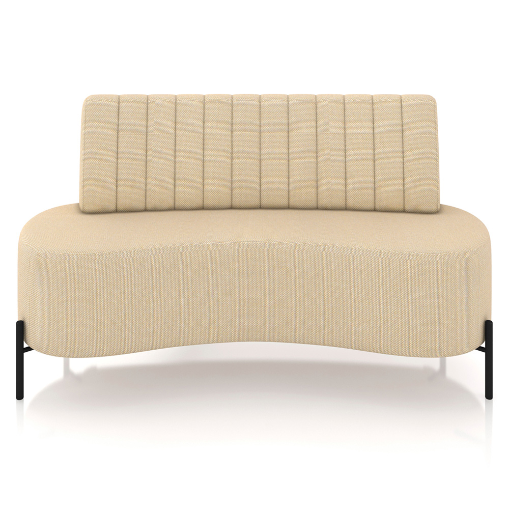 Sofá Chaise 2 Lugares Sala Living 160cm Pés Industrial Cayman K01 Linho Bege - Lyam Decor