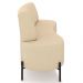 Sofá Chaise 2 Lugares Sala Living 160cm Pés Industrial Cayman K01 Linho Bege - Lyam Decor