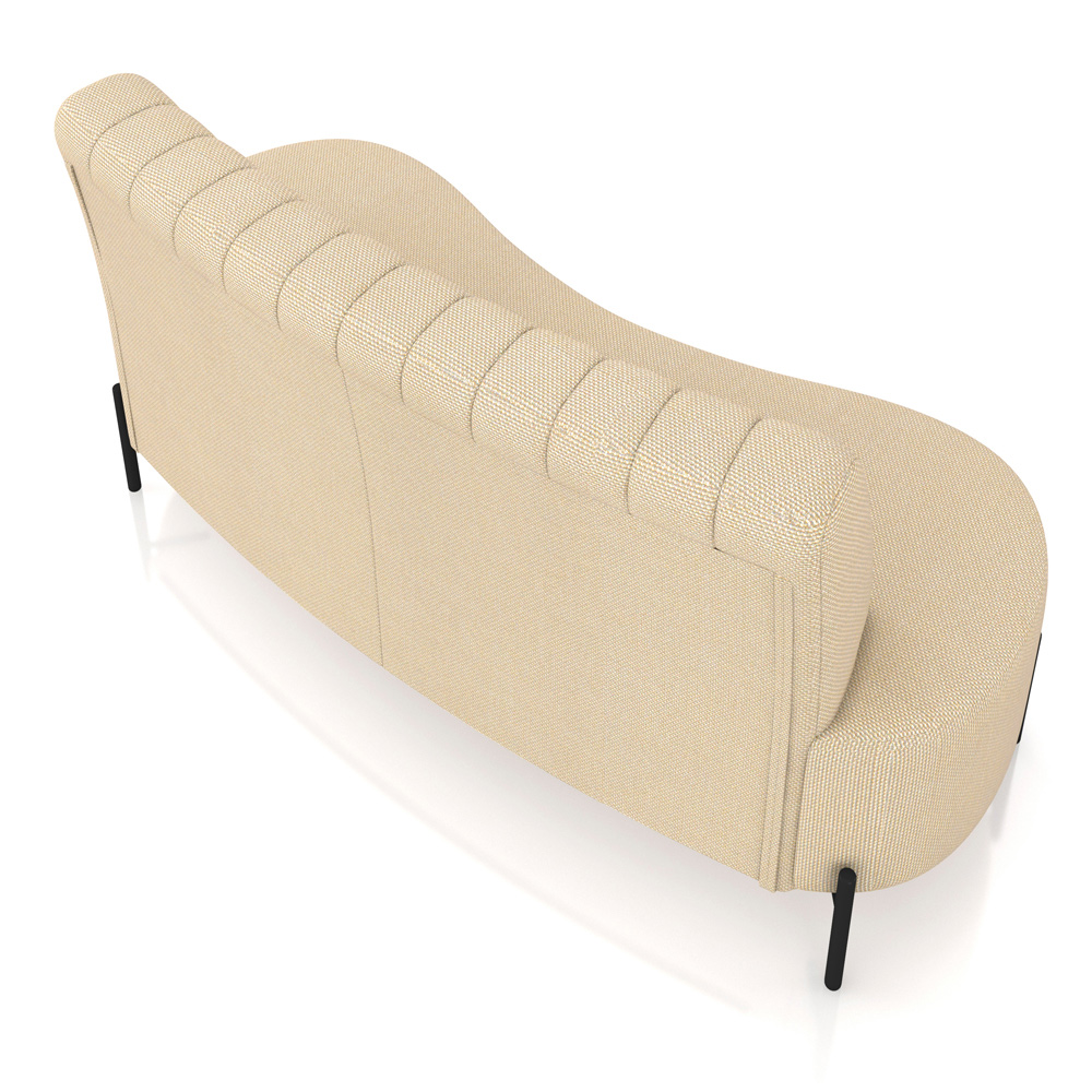 Sofá Chaise 2 Lugares Sala Living 160cm Pés Industrial Cayman K01 Linho Bege - Lyam Decor