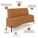 Sofá Chaise 2 Lugares Sala Living 160cm Pés Industrial Cayman K01 Linho Terracota - Lyam Decor