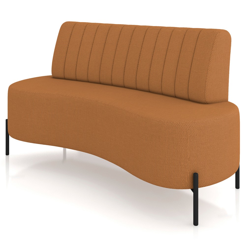 Sofá Chaise 2 Lugares Sala Living 160cm Pés Industrial Cayman K01 Linho Terracota - Lyam Decor