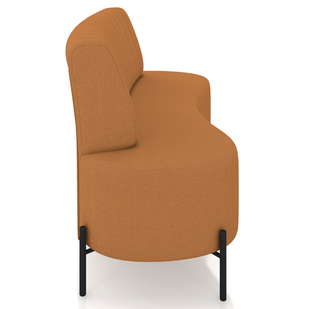 Sofá Chaise 2 Lugares Sala Living 160cm Pés Industrial Cayman K01 Linho Terracota - Lyam Decor
