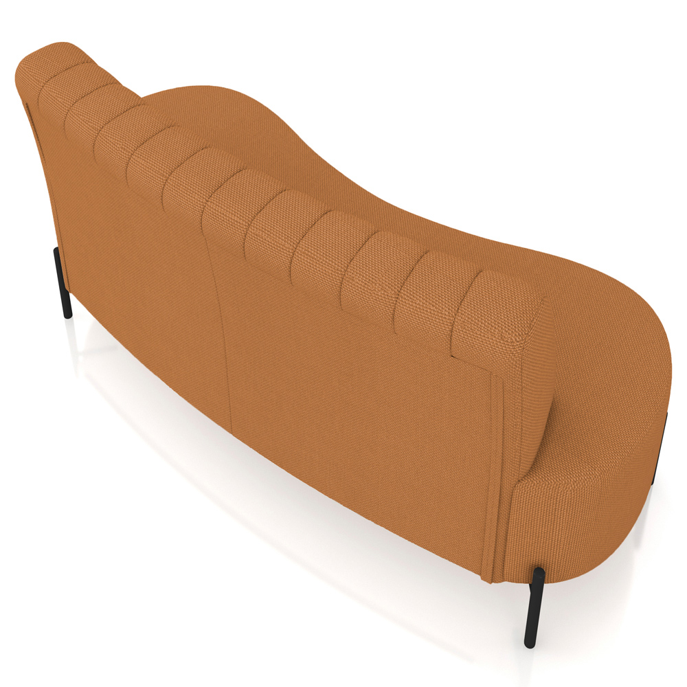 Sofá Chaise 2 Lugares Sala Living 160cm Pés Industrial Cayman K01 Linho Terracota - Lyam Decor