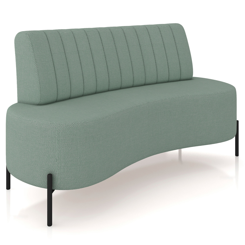 Sofá Chaise 2 Lugares Sala Living 160cm Pés Industrial Cayman K01 Linho Verde - Lyam Decor
