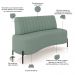 Sofá Chaise 2 Lugares Sala Living 160cm Pés Industrial Cayman K01 Linho Verde - Lyam Decor