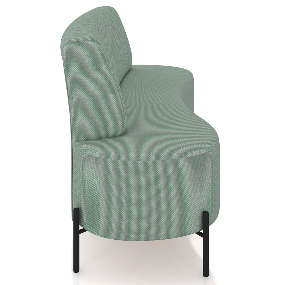Sofá Chaise 2 Lugares Sala Living 160cm Pés Industrial Cayman K01 Linho Verde - Lyam Decor