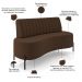 Sofá Chaise 2 Lugares Sala Living 160cm Pés Industrial Cayman K01 Veludo Marrom - Lyam Decor
