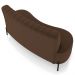 Sofá Chaise 2 Lugares Sala Living 160cm Pés Industrial Cayman K01 Veludo Marrom - Lyam Decor