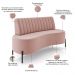 Sofá Chaise 2 Lugares Sala Living 160cm Pés Industrial Cayman K01 Veludo Rosê - Lyam Decor