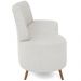 Sofá Chaise Living 2 Lugares 135cm Para Sala Cayman K01 Bouclê Creme - Lyam Decor