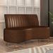 Sofá Chaise Living 2 Lugares 135cm Para Sala Cayman K01 Sintético Marrom - Lyam Decor