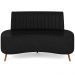 Sofá Chaise Living 2 Lugares 135cm Para Sala Cayman K01 Sintético Preto - Lyam Decor
