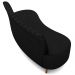 Sofá Chaise Living 2 Lugares 135cm Para Sala Cayman K01 Sintético Preto - Lyam Decor