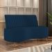 Sofá Chaise Living 2 Lugares 135cm Para Sala Cayman K01 Veludo Azul Marinho - Lyam Decor