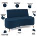 Sofá Chaise Living 2 Lugares 135cm Para Sala Cayman K01 Veludo Azul Marinho - Lyam Decor