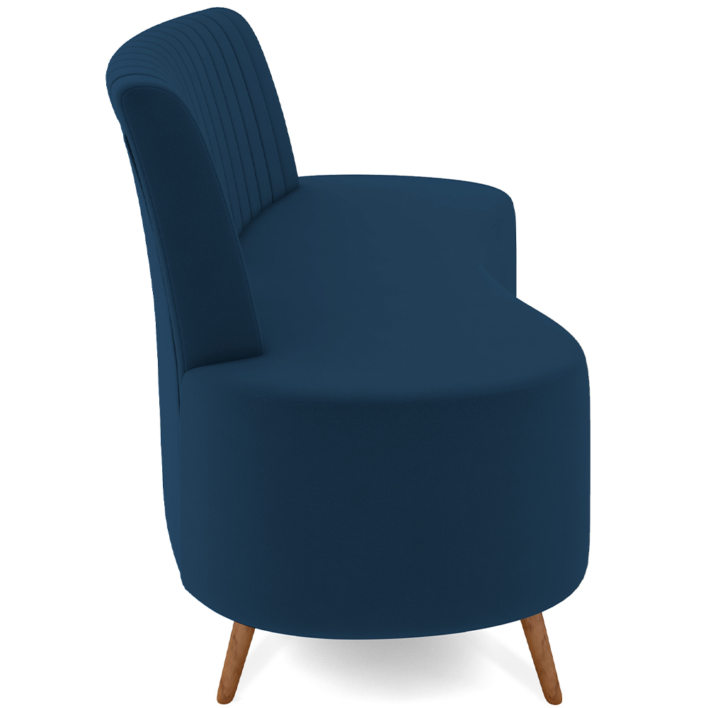 Sofá Chaise Living 2 Lugares 135cm Para Sala Cayman K01 Veludo Azul Marinho - Lyam Decor