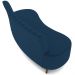 Sofá Chaise Living 2 Lugares 135cm Para Sala Cayman K01 Veludo Azul Marinho - Lyam Decor
